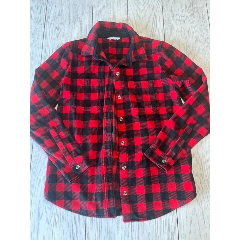 Plaid Fleece Sweater Shacket Women’s Medium Time & Tru